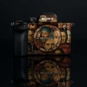 Vintage Oil Painting Camera Skin Wrap - Artistic Sticker for Most Models