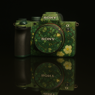 Green Vines & Petals Camera Wrap - Artistic Sticker for Most Camera Models