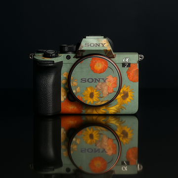 Sunflower Field Camera Skin - Vintage Floral Oil Painting Wrap for Most Models