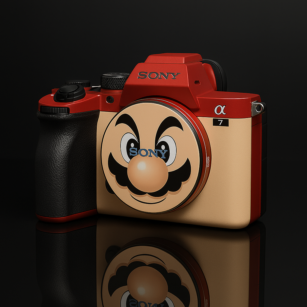 Super Mario Camera Skin - Classic Mario Face Design for DSLR