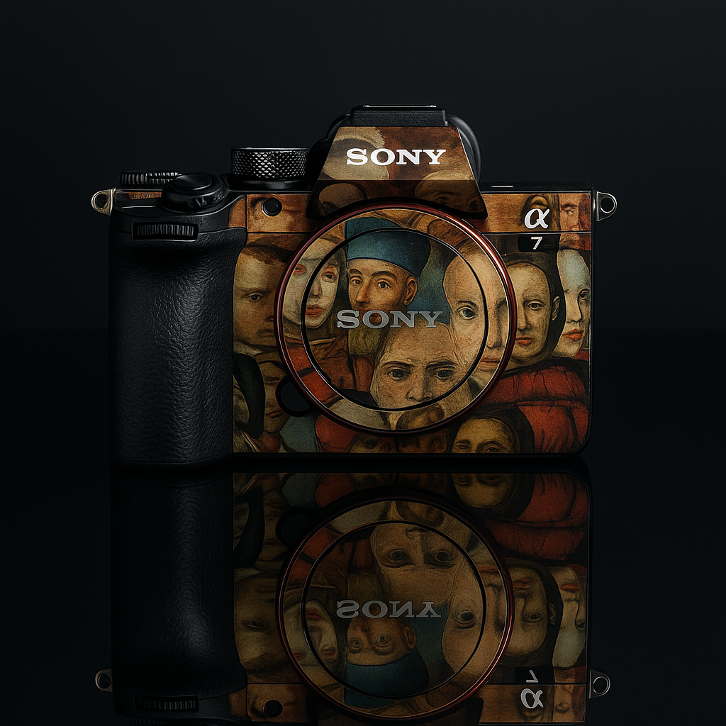 Vintage Oil Painting Camera Skin Wrap - Artistic Sticker for Most Models