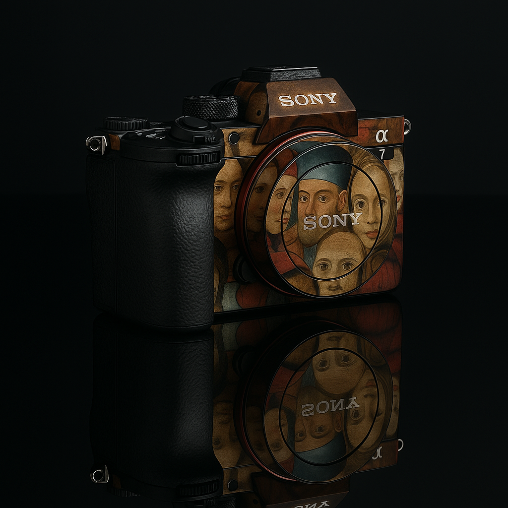 Vintage Oil Painting Camera Skin Wrap - Artistic Sticker for Most Models