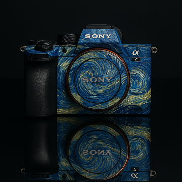 Starry Night Oil Painting Camera Skin Wrap - Vintage Art Sticker for Most Models