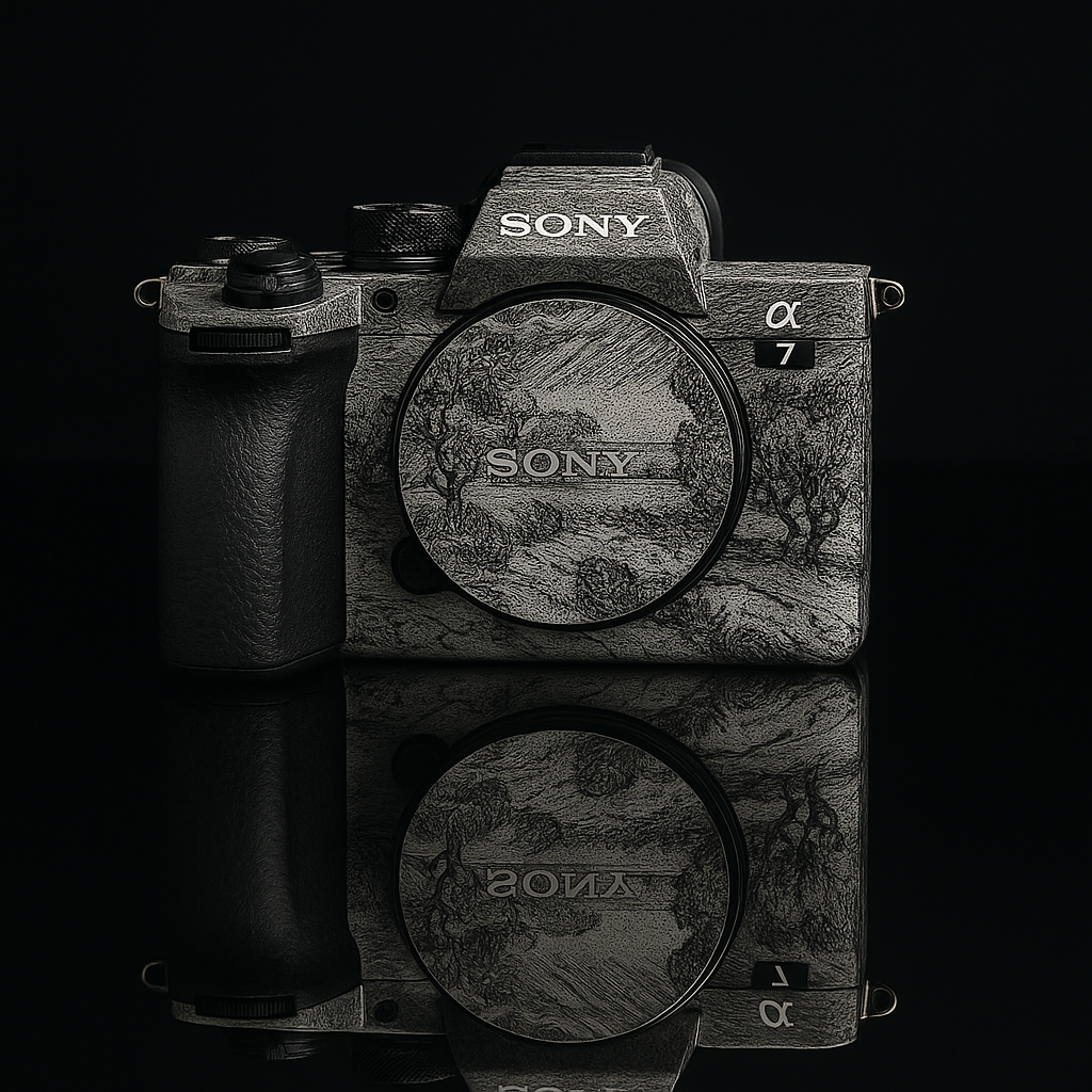 Sketch Art Camera Sticker - Vintage Oil Painting Wrap for Most Models
