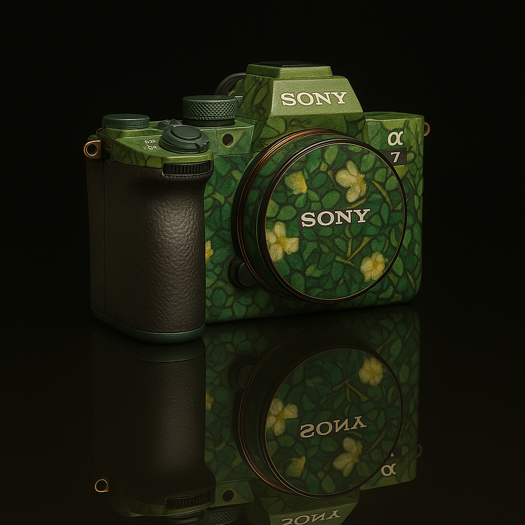 Green Vines & Petals Camera Wrap - Artistic Sticker for Most Camera Models