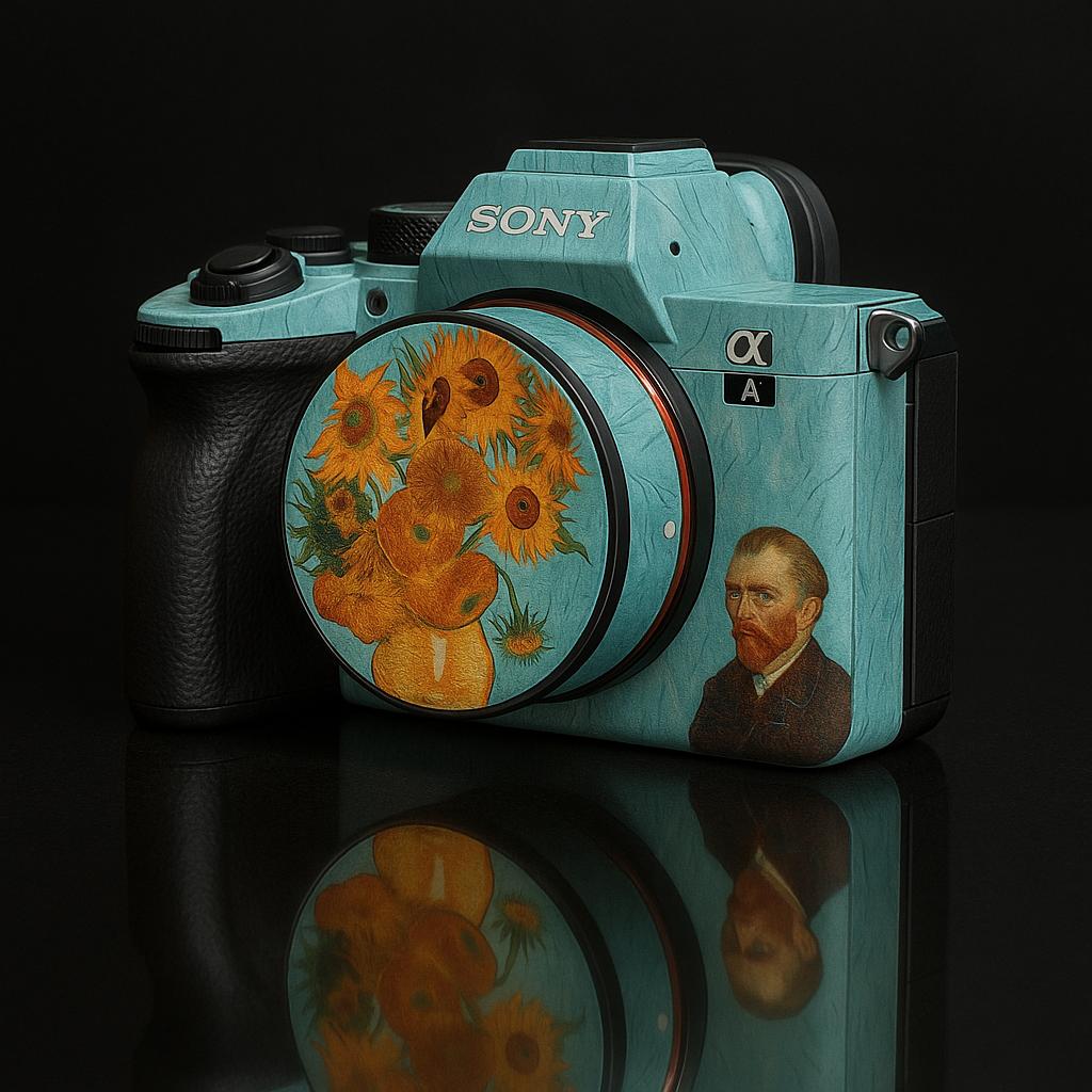 Classic Sunflowers Camera Wrap - Van Gogh Tribute Sticker for Most Models