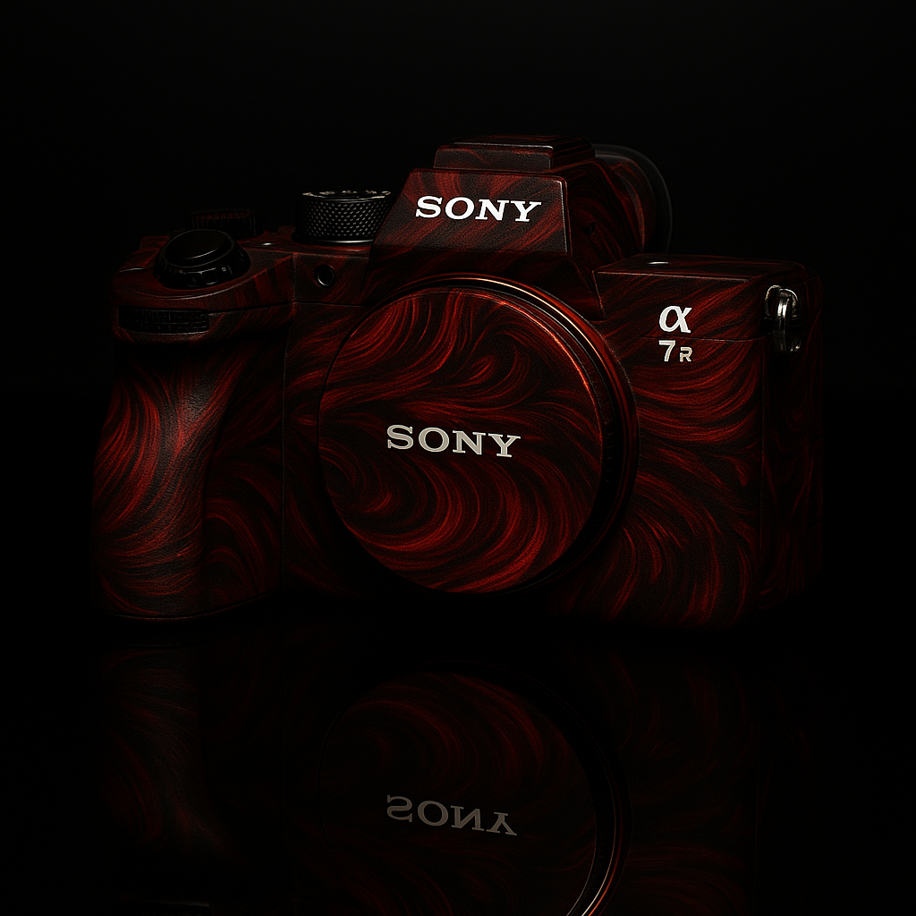 Elegant Redline Camera Wraps - Minimalist Thread Art for Camera Skins