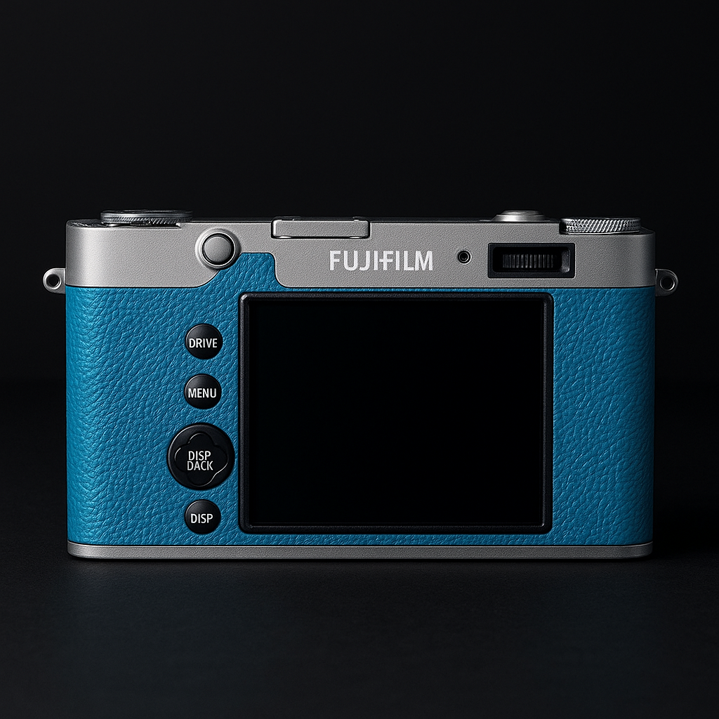 Leather Sky Blue Camera Skin – Fits Most Camera Models