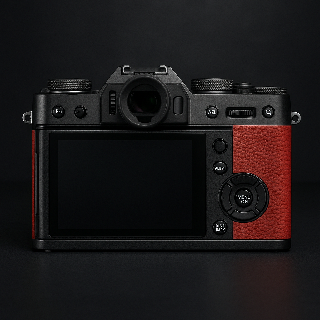 Leather Red Camera Skin – Fits Most Camera Models
