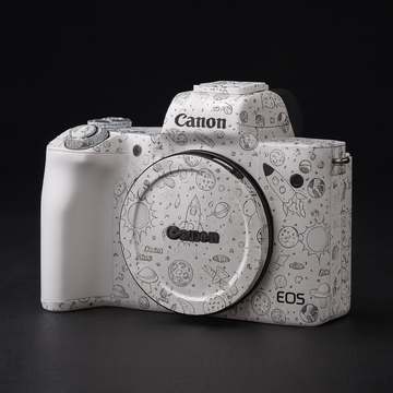 Cartoon Space White Camera Skin – Fits Most Camera Models